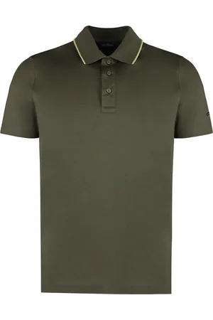 Paul & Shark Tops, Heren, Groen, 6Xl, Katoen, Katoenen polo shirt met geribbelde boorden