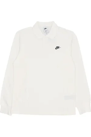 Nike Tops, Heren, Wit, XL, Katoen, Lange Mouw Polo Club Shirt
