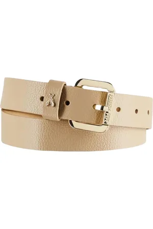 Patrizia Pepe Accessoires, Dames, , L, Leer, Leren Riem met Rolgesp