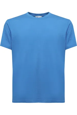 MC2 SAINT BARTH Tops, Heren, Blauw, M, Blauwe Logo Geborduurde T-shirts en Polo