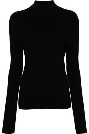 Joseph Tops, Dames, Zwart, L, Silk Stretch Turtle Neck Top