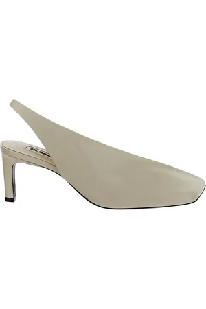 Jil Sander Schoenen, Dames, Wit, 40 EU, Leer, Leren Slingback Décolleté Schoen