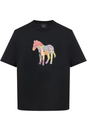 Paul Smith Tops, Heren, Zwart, M, Katoen, T-shirt met Gedrukt Logo