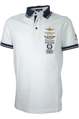 Aeronautica Militare Tops, Heren, Wit, XL, Katoen, Italiaanse Vlag Polo Shirt Tricolor Pijlen