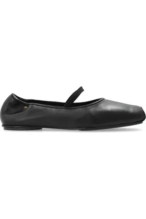 Tory Burch Schoenen, Dames, Zwart, 36 EU, Leer, Leren Ballerina`s ‘Runway’