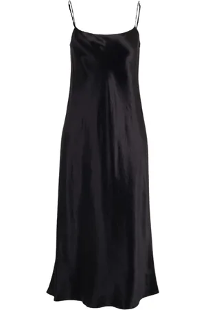 Vince Kleedjes, Dames, Zwart, XS, Satijn, Zwarte Satijnen Slip Jurk