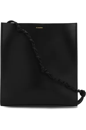 Jil Sander Tassen, Heren, Zwart, ONE Size, Leer, Geweven Leren Crossbodytas