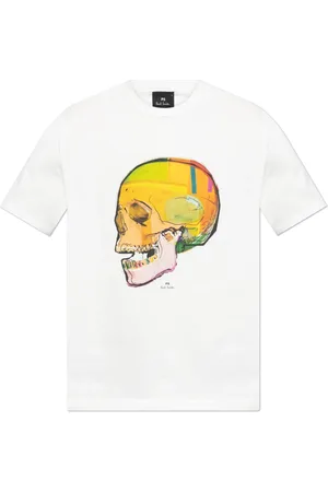 Paul Smith Tops, Heren, Wit, M, Katoen, T-shirt met print