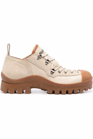 J.W.Anderson Schoenen, Dames, , 40 EU, Katoen, Leren Veterlaarsjes