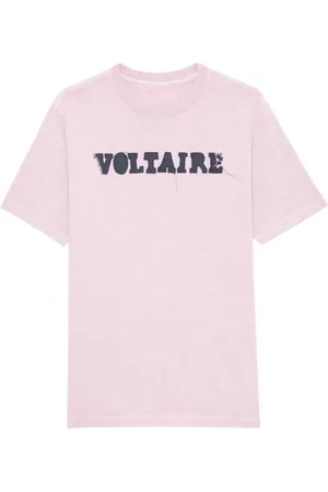 Zadig & Voltaire Tops, Dames, Roze, S, Katoen, Kortmouw Roze Katoenen T-shirt