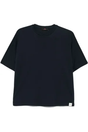 Peuterey Tops, Dames, Blauw, L, T-shirt met ronde hals