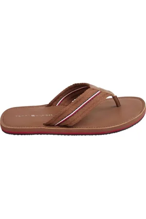 Tommy Hilfiger Schoenen, Heren, Bruin, 41 EU, Polyester, Winter Cognac Slippers