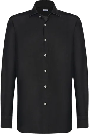 Kiton Overhemden, Heren, Zwart, 2Xl, Denim, Denim overhemd met sportieve allure
