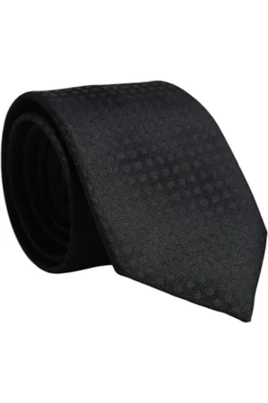 Dolce & Gabbana Accessoires, Heren, Zwart, ONE Size, Polyester, Zijden Stropdas met Cirkelpatroon