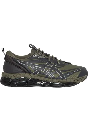 Asics Schoenen, Heren, Veelkleurig, 44 1/2 EU, Handige Sneakers in Mantel Groen/Grijs