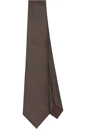 CANALI Accessoires, Heren, Bruin, ONE Size, Luxe Zijden Stropdas Gemaakt in Italië