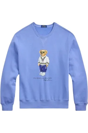 Ralph Lauren Sweatshirts & Hoodies, Heren, Blauw, S, Katoen, Cotton Polo Bear Sweatshirt met Tennis Stijl