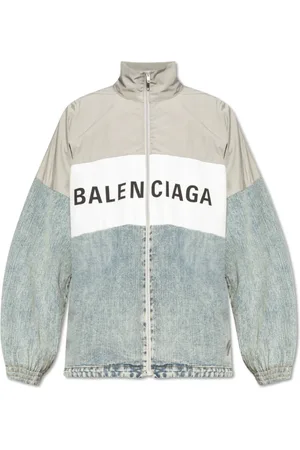 Balenciaga Jassen, Heren, Grijs, L, Leer, Jas met logo