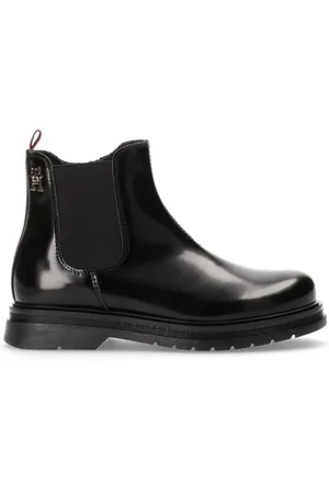 Tommy Hilfiger Schoenen, Dames, Zwart, 36 EU, Leer, Klassieke Chelsea Boots