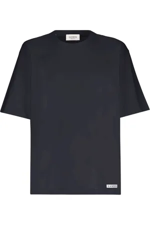 LANEUS Tops, Heren, Zwart, M, Katoen, T-shirt logo in jersey