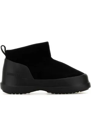 Moon Boot Schoenen, Dames, Zwart, 41 EU, Suède, Zwarte suède lage enkellaarsjes