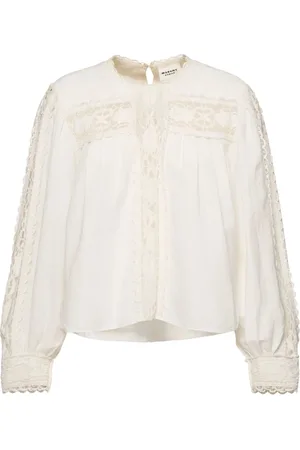 Isabel Marant Blouses & Shirts, Dames, Wit, XS, Katoen, Valmira Linnen-Katoenen Top