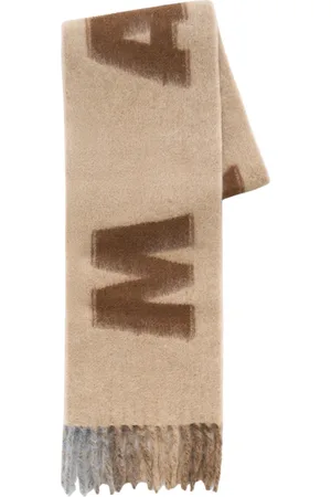 Marni Accessoires, Dames, , ONE Size, Wol, Logo En Streep Wol Mohair Sjaal