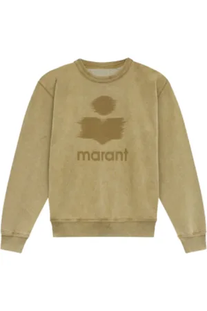 Isabel Marant Sweatshirts & Hoodies, Heren, Groen, L, Katoen, Sweatshirt van katoenmix met oversized logo