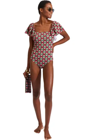 La DoubleJ Badkleding, Dames, Roze, L, Scarlett Zwempak met Ruffles