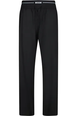Msgm Broeken, Heren, Zwart, L, Wol, Zwarte Wollen Blend Broek