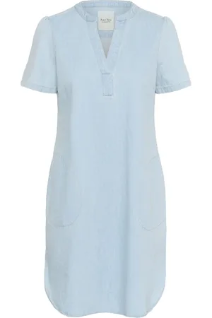 Part Two Kleedjes, Dames, Blauw, 2Xs, Denim, Witachtig Blauwe Denim Jurk