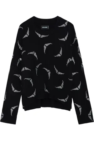 Zadig & Voltaire Truien, Dames, Zwart, S, Wol, Markus Strass Wings Sweater
