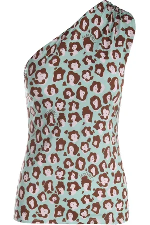 La DoubleJ Tops, Dames, Blauw, M, Disco Skinny Top