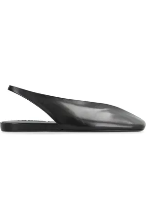 Jil Sander Schoenen, Dames, Zwart, 38 EU, Leer, Ballerina`s van leer met vierkante neus
