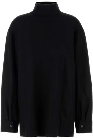Jil Sander Truien, Dames, Zwart, S, Wol, Wollen coltrui blouse