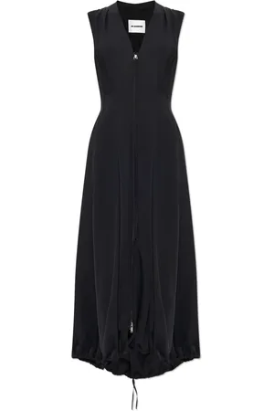Jil Sander Kleedjes, Dames, Zwart, M, Ballon Midi Jurk