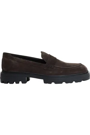 Hogan Schoenen, Heren, Bruin, 44 EU, Suède, Suède Mocassins met Tankzool