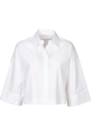 PESERICO SIGN Blouses & Shirts, Dames, Wit, M, Katoen, Wit overhemd