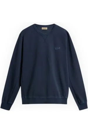 Woolrich Sweatshirts & Hoodies, Heren, Blauw, XL, Gekleurd Fleece Ronde hals Sweatshirt