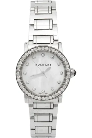 Bvlgari Pre-owned, Dames, Grijs, ONE Size, Pre-owned Stainless Steel watches