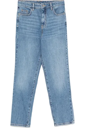 Patrizia Pepe Jeans, Dames, Blauw, W29, Katoen, High Waist Straight Jeans