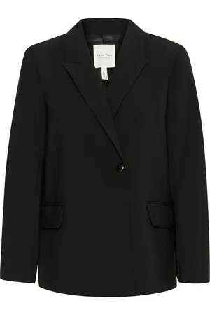Part Two Jassen, Dames, Zwart, XL, Klassiek Zwart Jasje met Gouden Knoop