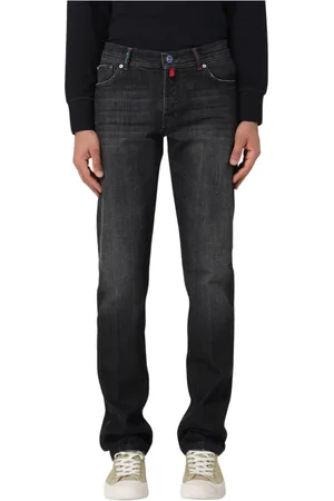 Kiton Jeans, Heren, Zwart, W31, Katoen, Slim-fit Jeans