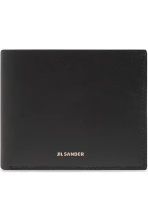 Jil Sander Accessoires, Heren, Zwart, ONE Size, Leer, Vouwportemonnee met Logo