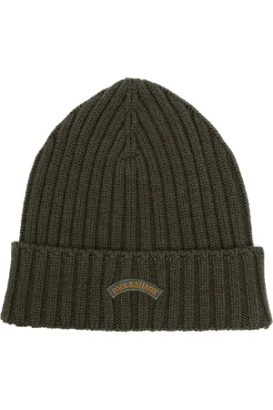 Paul & Shark Accessoires, Heren, Groen, ONE Size, Wol, Geribbelde wollen beanie