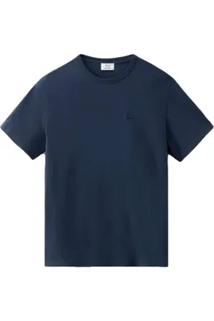 Woolrich Tops, Heren, Blauw, XL, Katoen, Cotton Sheep T-shirt Blauw