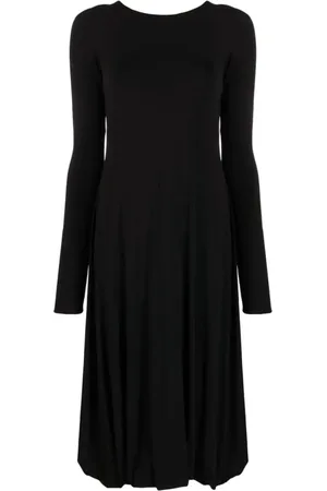 Jil Sander Kleedjes, Dames, Zwart, 2Xs, Midi-jurk met open rug