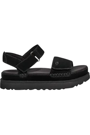 UGG Schoenen, Dames, Zwart, 37 EU, Nylon, Zwarte Goldenstar Sandalen met Logo