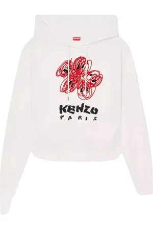 Kenzo Sweatshirts & Hoodies, Dames, Wit, S, Katoen, Boke Flower Hoodie