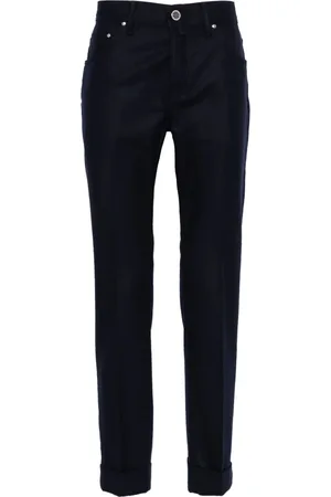 Jacob Cohen Broeken, Heren, Blauw, W36, Handgemaakte Virgin Wool Broek Model Scott